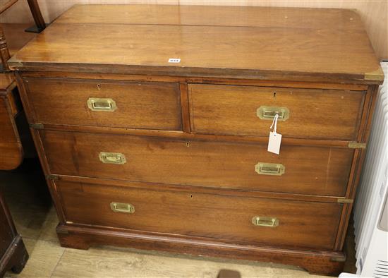 A military style campaign chest, W.106cm